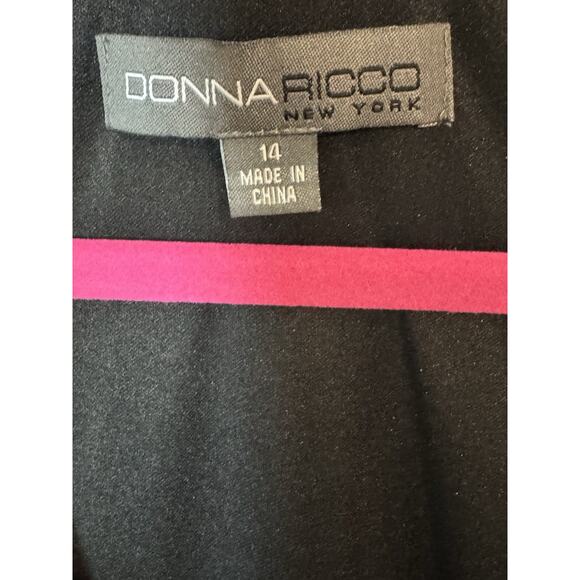 Donna Ricco NY Black Sleeveless V-neck Dress, Polyester/Spandex, 14 - Picture 5 of 6
